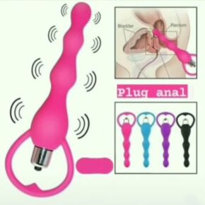 Plug 14cm vibrador Anal de Silicona Pilas Incluídas Color Rosado