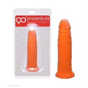 Dildo aromático sabores Tangerina (color naranja) y Chocolate con pimienta (color negro) 14 x 3.4 cm